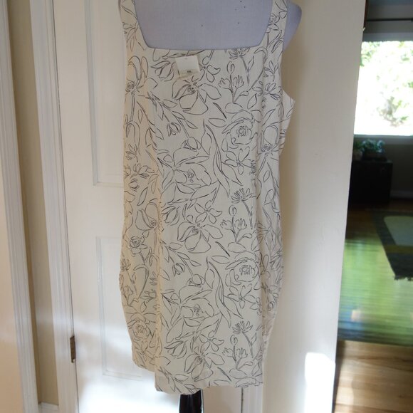 NWT A NEW DAY Off-White Black Outline Floral Print Summer Dress – XXL - Picture 6 of 10